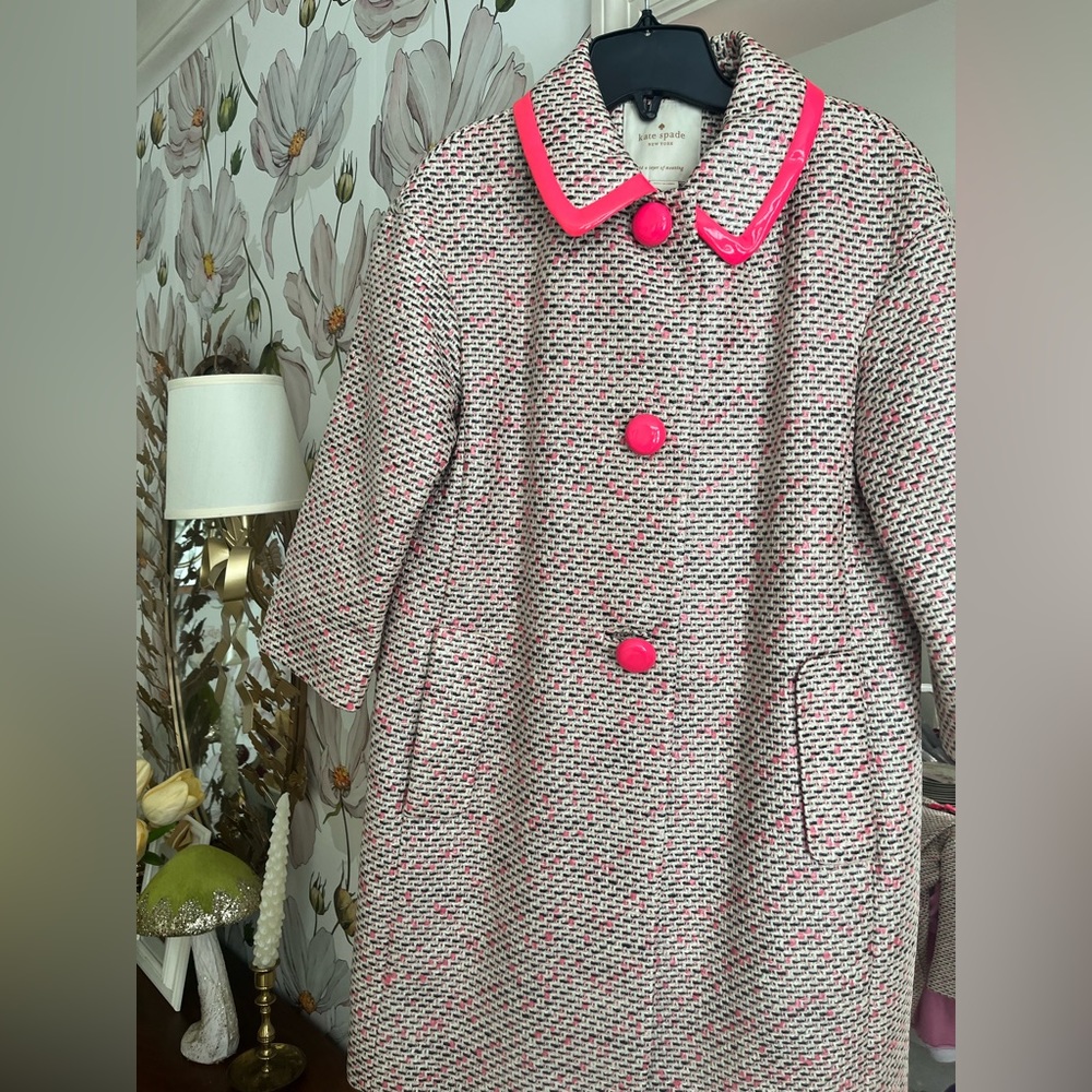 Kate Spade coated tweed waterproof coat